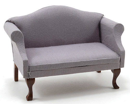 Sofa, Walnut with Gray Fabric